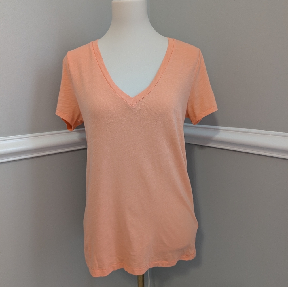 J. Crew Orange V-Neck Tee